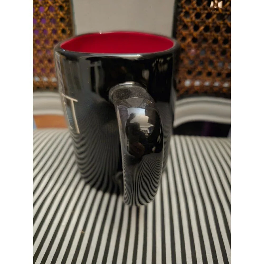 Rae Dunn Halloween Ghoulette Black Red Coffee Mug